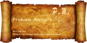 Prokopp Marcell névjegykártya
